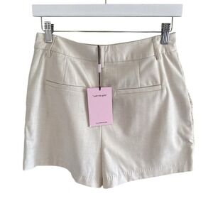 Avec Les Filles Cream Ribbed Knit Skort